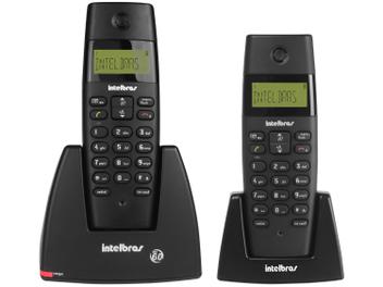 Telefone sem Fio Intelbras TS 40 C + Ramal - Identificador de Chamadas Sinalizador de LED Preto