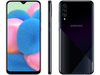 Smartphone Samsung Galaxy A30s 64GB Preto 4G - 4GB RAM Tela 6,4” Câm. Tripla + Câm. Selfie 16MP