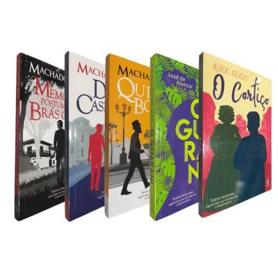 5X Livros Físicos Clássicos Brasileiros Dom Casmurro Quincas Borba O Guarani O Cortiço Memórias Póstumas de Brás Cubas - Ciranda Cultural
