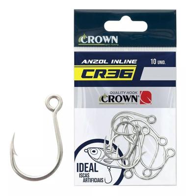 Anzol Crown Inline Cr36 Para Iscas Artificiais N 02 c/ 10 un