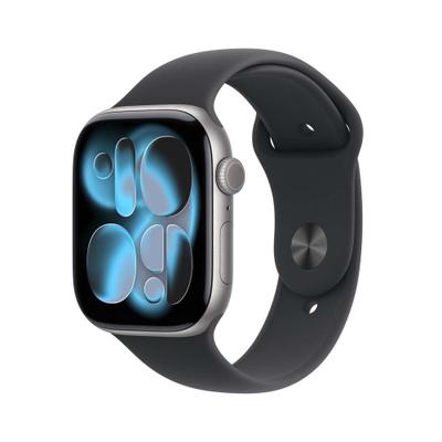 Apple Watch Series 11 GPS - Caixa cinza-espacial de alumínio  46 mm - Pulseira esportiva preta  M/G