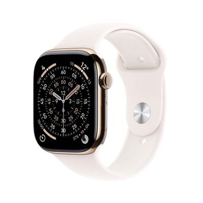 Apple Watch Series 11 GPS + Cellular - Caixa dourada de titânio  46 mm - Pulseira esportiva blush-clara  M/G