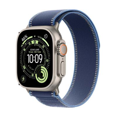Apple Watch Ultra 3 GPS + Cellular - Caixa natural de titânio  49 mm - Pulseira loop Trail azul/azul-brilhante  P/M