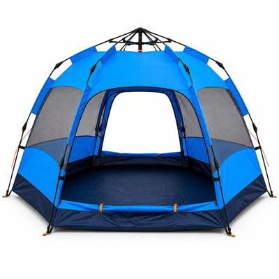 Barraca de Camping Automática Impermeável Ômega ZB100 5 a 8 Pessoas Azul com Mosquiteiro e Bolsa