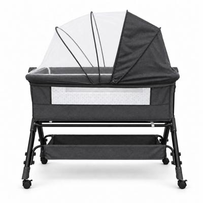 Berço Portátil Moisés Balanço Mosquiteiro Bumper Kids Cinzae