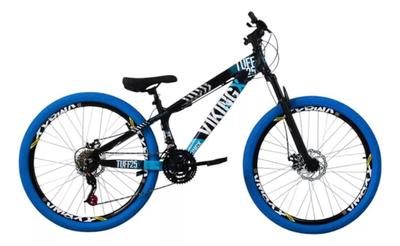 Bicicleta Aro 26 Vikingx Tuff 25/30 do Grau Vmaxx Pneu Azul