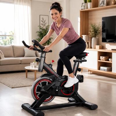 Bicicleta Ergométrica Spinning Vertical para Academia em Casa Roda de Inércia 8kg Bike Ajustável e Silenciosa