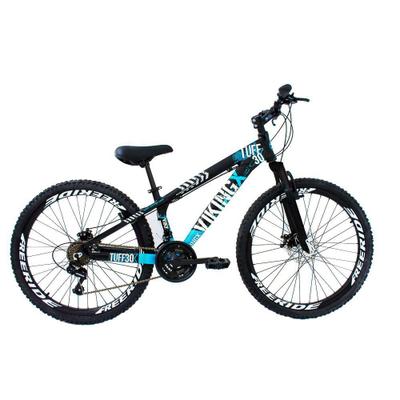 Bicicleta Viking X TUFF25  Freeride Aro 26 Freio a Disco 21 Velocidades Cambios Shimano Preto Azul Vikingx