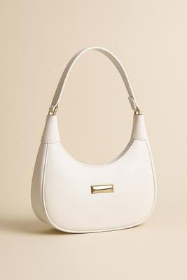 Bolsa Feminina De Ombro Meia Lua Preto, Branca Ou Bege