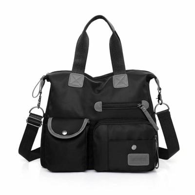 BOLSA FEMININA OMBRO NYLON TOTE DE VIAGEM GRANDE CAPACIDADE Cor:Preto