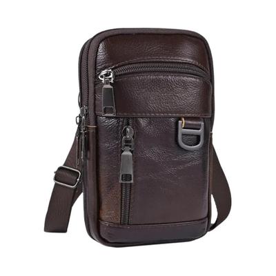 Bolsa Transversal Masculina Estilosa De Couro Impermeável Leve Retrô Para Viagem E Atividades Ao Ar