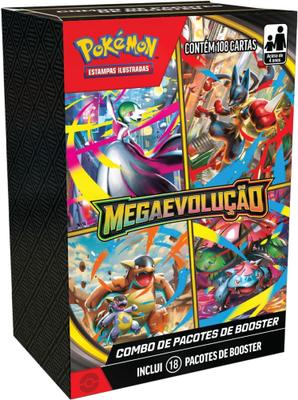 Box 18 Boosters Cards Pokémon Mega Evolução Copag Cartas Em Português - 7896192356642