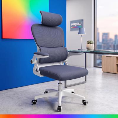 Cadeira De Escritório Ergonômica Giratoria Ajuste Lombar Tecido Respirável Em Mesh Espuma Assento Injetada Marca Eagle Force
