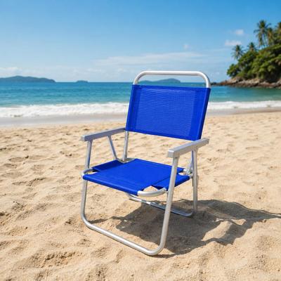Cadeira de praia alta ideal para camping campo jardim suporta até 150kg promoção