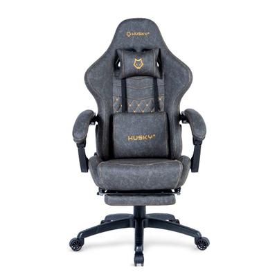 Cadeira Gamer Husky Tempest 700, Até 145kg, Almofadas, Reclinável 150º, PU, Descanso para Pés, Cinza - HCG700CZ