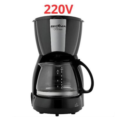 Cafeteira Britânia CP30 Inox 30 Cafés 1.2L Jarra de Vidro Sistema CortaPingo Filtro Lavável Placa de Aquecimento