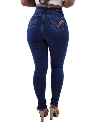Calça Jeans Feminina Skinny Cintura Alta Elastano Levanta Bumbum