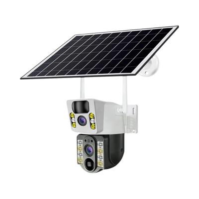 Câmera IP Solar 4K Externa Com Dupla Lente WiFi Visão Noturna Monitoramento 360 Automação