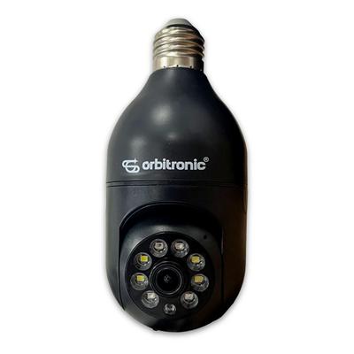 Camera Segurança Panoramica Lampada Wifi Espia C/rastreio Preta Orbitronic