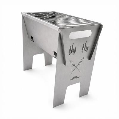 Churrasqueira Portátil Inox Desmontável com Montagem por Encaixe sem Parafusos