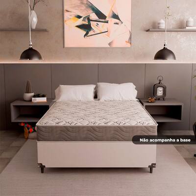 Colchão Casal D33 One Face - 17x138x188cm - Suede Bege - Suede Cinza