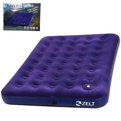 Colchão Inflável Multiuso Casal com Inflador Mecânico de Pé 191x137x22 cm ZELT