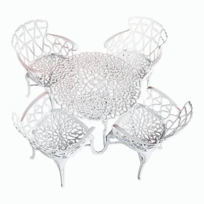 Conjunto de Jardim 4 Poltronas Viena e 1 Mesa de Alumínio Fundido para Piscina - Várias Cores