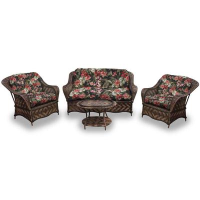 Conjunto de Sofá Fibra Sintética Naja - 1 Sofá 2 L + 2 Poltronas + 1 Mesa Centro - Tecido Maui Preto