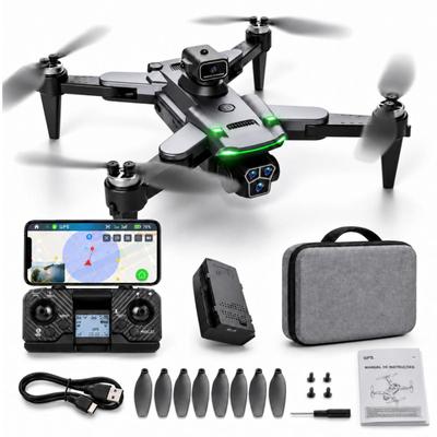 Drone Profissional S166 Câmera Dual 4k GPS WiFi 5Ghz HD Motor Brushless Sensor Anti Obstaculos Bateria 3000mAh Esável Voa até 1 KM