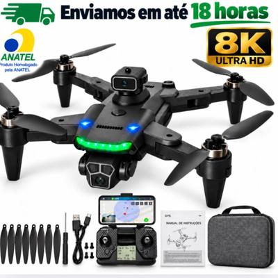 Drone S166 MW GPS Câmeras 8K Motor Brushless Sensor de Obstáculos Câmera Ajustável FPV 3000mAh