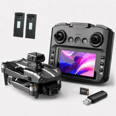 Drone S182 Brushless Câmera Dual 4K Sensor Obstáculos Controle Tela LCD 30 Minutos Voo 2 Baterias