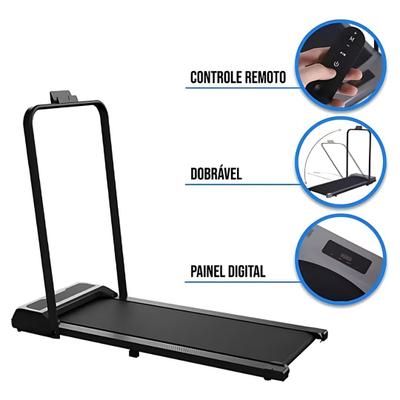 Esteira Elétrica Ergométrica Bivolt Ginastica Eagle Force Cor Preto Suporta 120Kg