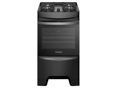Fogão 4 Bocas Continental Inox Preto FC4GB