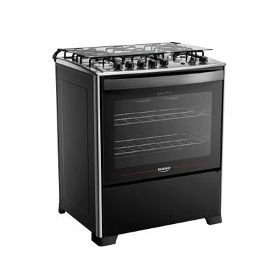 Fogão 5 Bocas Dako Magister Grill Preto com Mesa Inox Bivolt