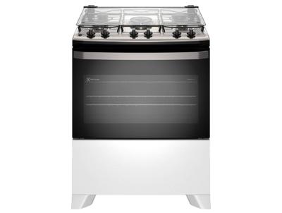 Fogão 5 Bocas Electrolux Inox Branco Efficient FE5IW