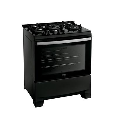 Fogão 5 Bocas Mesa de Vidro Dako Supreme Black Glass Digital Bivolt