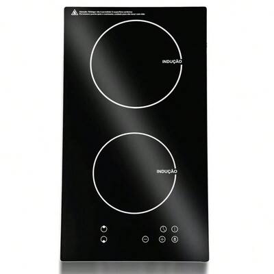 Fogão Cooktop Indução Elétrico 3500W 2 Bocas Vitrocerâmica Preto