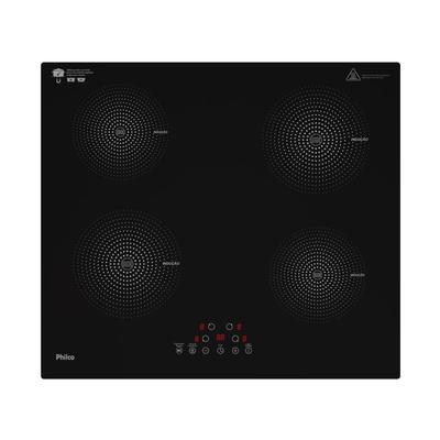 Fogão Cooktop Indução Philco PCT40A Preto 4 Bocas 220V Vidro Cerâmico Touch 9 Níveis