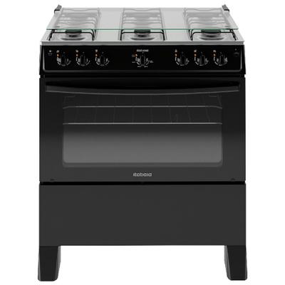 Fogão Itatiaia Star New Piso 6 Bocas Preto Mesa de Inox Bivolt 3700000474