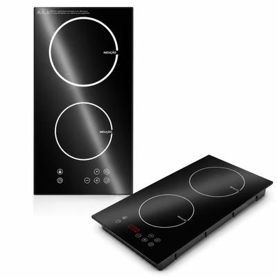 Fogão Touch Indução 3500W Cooktop 2 Bocas Vidro Cerâmica 110V