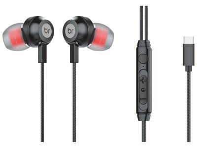 Fone de Ouvido Bright Ghost com Microfone Cancelamento de Ruído Esportivo Intra-auricular Preto
