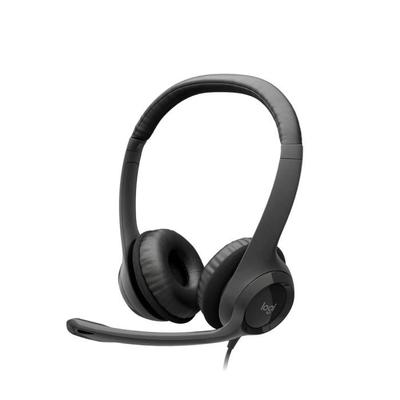 Headset com fio USB Logitech H390 com Almofadas Confortáveis, Controles de Áudio…