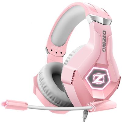 Fone de ouvido para jogos Ozeino para PC, PS4, PS5, Xbox com 7.1 Sound Pink