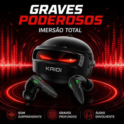 Fone Gamer Bluetooth Sem Fio Kaidi Tws Kd-777 Potente Grave