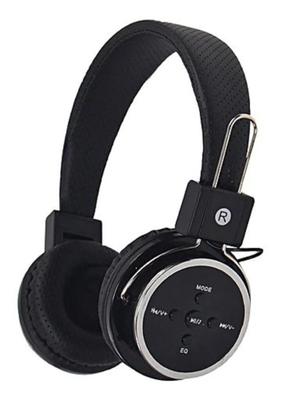Fone ouvido preto sem fio bluetooth celular micro sd fm p2 