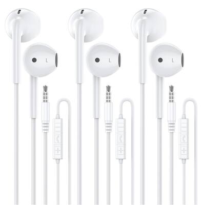 Fones de ouvido com fio MOSWAG com microfone e conector de 3,5 mm para smartphones