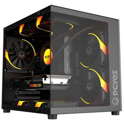 Gabinete Gamer Aquário PCYes Forcefield Mini Black Vulcan, Frontal e Lateral em Vidro Temperado, USB 3.0, Micro ATX, Preto - GFFMNBV
