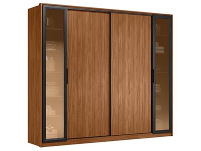 Guarda Roupa Casal com Vidro Reflecta 4 Portas 4 Gavetas Flex Laredo Demartêz