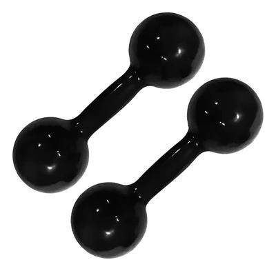 Halter Peso 1kg Bola Emborrachado Par Exercício Em Casa Academia Ginástica Fisioterapia Exercício Funcional Cor Preto Preto