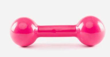 Halter Peso Academia Musculação Emborrachado Rosa Alux 1kg